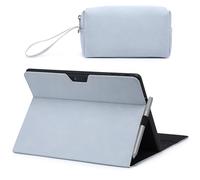 HYZUO Housse Coque pour Surface Pro 11 2024, Surface Pro 10 2024, Surface Pro 9 2022, Folio Stand avec Porte Stylet, Vue d'angle Multiples, Compatible avec Le Clavier Type Cover, Bleu pâle