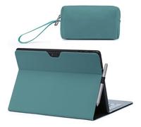 HYZUO Housse Coque pour Surface Pro 11 2024, Surface Pro 10 2024, Surface Pro 9 2022, Folio Stand avec Porte Stylet, Vue d'angle Multiples, Compatible avec Le Clavier Type Cover, Vert foncé