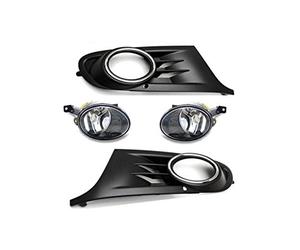HZ-DESIGN Set Complet Phares Antibrouillard Incls. Grille de Ventilation Gauche Droite Kit Compatible Avec Golf 6 VI