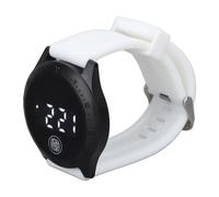 Hz2030 Led Montre NuméRique Style CoréEn éTanche Tactile éLéGant Montre-Bracelet Pour Hommes Femmes éTudiants Coque Noire Ceinture Blanche