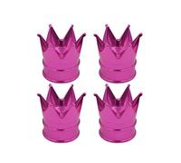 HZADY 4 pièces créatif Couronne Bouchons de Valve Voiture Moto Anti-poussière Bouchons de Valve Voiture Style décoratif Auto décoration extérieure Accessoires (Color : 4PCS Pink)