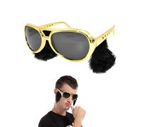 HZAOPZE 1 paire Lunettes hip-hop,Lunettes Dorées Style Années 50, Hip Hop, Rétro, Déguisement Disco Année 70 80, Carnaval pour Soirées Concerts Rap Halloween (Or)