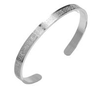 HZAOPZE 1 pcs Bracelet pour Femmes Hommes Musulman Coran Allah Bracelets Ouverts Calligraphie Arabe Bracelet Manchette Islam Eid Bijoux Islamiques Cadeaux, Argent