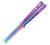 HZAOPZE 1 pcs Peigne Papillon Pliant Métal Outil Peigne Peigne Entraînement Sécurité, Peigne Rotatif Papillon, Peigne à Ressort Cheveux Tondeuse Métal Outil Peigne Couteau Papillon Style Papillon