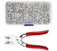HZAOPZE 100 pcs Boutons Pression en Metal, Ensembles Boutons Pression Bouton Pression À Visser Attaches Pression À Œillets Bbouton Pression avec Rouge Pince pour Bricolage Vêtements, Cuir, Ceinture