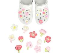 HZAOPZE 12 Pièces Décorations de Chaussures de Bricolage, Fleurs de cerisier Bijoux de Chaussures, Fleur Breloques de Chaussures, Charmes De Chaussure, Décorations De Fête Cadeaux D'Anniversaire