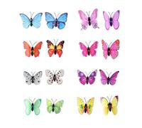 HZAOPZE 16 pcs Pince Papillon, Stickers muraux en Forme de Papillon pour décoration Murale de Chambre d'enfant, sans Pointe d'aiguille,Ne Te blesse Pas la Main(coloré,6cm)