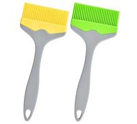 HZAOPZE 2 pcs Brosse à badigeonner en silicone, grande brosse à pâtisserie pour barbecue pour la cuisson, badigeonner extra large pour griller, cuire, barbecue, sauce, beurre, marinades, jaune et vert