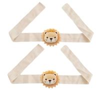 HZAOPZE 2 pcs Embrasses de Rideaux, Corde de Cravate de Sangle de Rideau de Tête lion Stéréo Brodée, Attaches de Rideau de Corde Décorative lion en Peluche Décoration de Chambre(lion, beige)