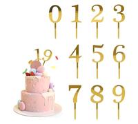 HZAOPZE 20 PCS Gâteau Toppers Acrylique Garniture Numérique 0-9, Gâteau Toppers Garniture Numérique, Garnitures Toppers de Cupcake Numérique, Convient à Tous Les Anniversaires de 0 à 99 Ans Tout âge