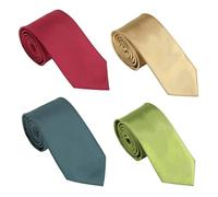 HZAOPZE 4 pcs Cravate Homme, Cravate pour Hommes Faite à la Main, 6 ou 7CM Étroit Slim Plusieurs Cravate Unie pour Mariage Cravate d'affaires Formelle, tie, 4 Couleurs, 150 cm de Long