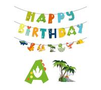 HZAOPZE Dino Happy Birthday Guirlande dinosaure, deco anniversaire dinosaure Bannière d'anniversaire Dinosaure Happy Birthday Bannière Enfants Dinosaure Thème Party Décorations pour garçon,1pcs
