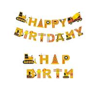 HZAOPZE Guirlande Happy Birthday, décoration d'anniversaire pour garçon, chantier de construction, bannière Happy Birthday, guirlande d'anniversaire pour enfants, décoration d'anniversaire,1pcs