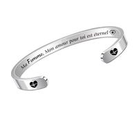 HZBLAZ Femme Manchette Bracelets Noël Saint Valentin Cadeau Citations Gravé Bijoux D'Anniversaire Retraite Apprécier Souvenirs Noël Thanksgiving Chère Femme Mariage Anniversaire Bijoux Amour