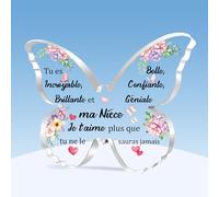 HZBLAZ Nièce acrylique Plaque Inspiration Diplômecadeau Anniversaire Noël Apprécier Souvenirs Femmes Papillon Signe Décoration Maison Retraite Encourager Nouvel An Nièce Tu Es Incroyable Confiante