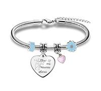 HZBLAZ Nounou Bracelets Personnalisé Noël Anniversaire Cadeaux Appréciation Action de Grâce Merci Ma Nounou Adorée Fête des Mères Femmes Citations Breloques Souhaite Bijoux Famille