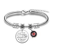 HZBLAZ Papa Bracelet Personnalisé Noël Anniversaire Cadeau Fête Pères Action Grâce Appréciation T'aimer Bracelet Breloques Bijoux Famille Se Rassembler Jour Rappel Hommes Souvenir