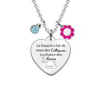 HZBLAZ Pendentif Collier Collègues Personnalisé Cadeaux D'anniversaire Noël Meilleure Collègue Retraite Action Grâce Motivation Souvenir Femmes Breloques Amitié Souhaite Bijoux Retraite