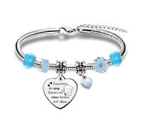 HZBLAZ Personnalisé Noël Anniversaire Bracelet Cadeau Encouragement Cousines Source D'Inspiration Je T'aime Pour Toujours Citations Breloques Bracelet Retour à L'école L'obtention Diplôme