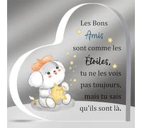 HZBLAZ Plaques acryliques Bon Ami Amitié Apprécier l’Obtention Diplôme Adieu Cadeaux Hommes Anniversaire Souvenirs Noël Collègues Retraite Adieu Bureau Signes Étoiles