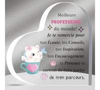 HZBLAZ Professeure Acrylique Plaques Journée Enseignant Cadeaux Étudiants l’Obtention Diplôme Institutrice Apprécier Présent Femme Anniversaire Merci Signes Noël Maîtresse Retraite Souvenirs Chat