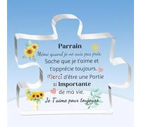 HZBLAZ Puzzle Plaques Parrain Fête des Pères Cadeaux Apprécier d’Anniversaire Acrylique Signe Décorations Maison Souvenirs de Noël Tournesol Merci d'être Une Partie Si Importante de Ma Vie