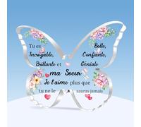 HZBLAZ Soeur Acrylique Plaque Inspiration Diplômecadeau Anniversaire Noël Apprécier Souvenirs Femmes Papillon Signe Décoration Maison Retraite Encourager Nouvel an Soeur Tu ES Incroyable Confiante
