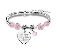 HZBLAZ Tante Bracelet Personnalisé Noël Cadeau D'anniversaire Fête Mères Action Grâce Appréciation T'aimer Bracelet Breloques Bijoux Famille Rassembler Jour Rappel Femmes Souvenir