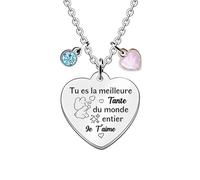 HZBLAZ Tante Pendentif Collier Personnalisé Noël Cadeau D'anniversaire Fête Mères Action Grâce Appréciation T'aimer Breloques Bijoux Famille Rassembler Jour Rappel Femmes Souvenir