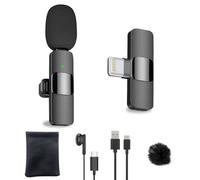 HZBWCO Micro Cravate sans Fil pour iPhone, Mini Micro Telephone Portable, Wireless Lavalier Microphone pour Vlogging, Vidéo, Podcast, Interview, TikTok,Enregistrement Youtube - 1 Mic