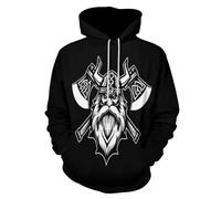 HZCRAES Guerrier Viking Simple Sweat À Capuche Hommes Femmes Couleur Unie Tendance Pull Sweats Manches Longues Sweat À Capuche Sweats avec Timon Poches pour Adulte Mode Décontractée, Sweatshirts Noir