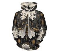 HZCRAES Sweat À Capuche Unisexe Imprimé 3D Papillon Nuit Luxueux Ciel Étoilé Pull Imprimé Couple Personnalisé Sweat-Shirts Nouveauté Noir Animaux Mystérieux À Capuche Vêtements De Sport avec Poches