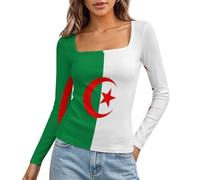 HZCRAES T-Shirt À Manches Longues Algérie Drapeau pour Femme