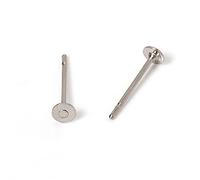 HZCVSG 100pcs / lot 316L Boucle d'oreille en Acier Inoxydable Boulon Vierge Post Pins Plateau Rond Plat Base Oreille Bijoux Fabrication Composants (Farbe : 4mm)