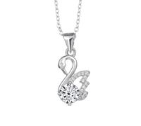 HZCVSG Accessoires décorations Colliers de Cygne Moisanite Collier avec 1ct d Couleur Jaune Blue/Pink Diamond Pendant, Bijoux pour Femmes Maman Girls Girl