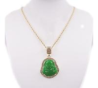 HZCVSG Bouddha Pendant Petite Grande Taille Hip Hop Men's Women's Corde Chain Collier Crystal Iced Out Rapper Singer Jewelry