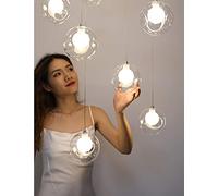 HZCVSG Chandelier de Billes Modernes en Verre Plastique pour Salle à Manger Appartement Duplex Rotatif Diamètre des Billes 12 cm