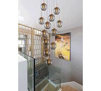 HZCVSG Chandelier pour décoration d'escalier Moderne stylé, Longueur réglable à 50x220cm - Champagne/Clair/Sombre