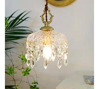 HZCVSG Exquisite French Retro Pendant Light with Crystal Drop for Home Decor and Dining Room