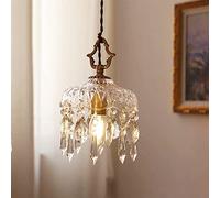 HZCVSG Exquisite French Retro Pendant Light with Crystal Drop for Home Decor and Dining Room
