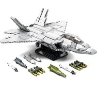 HZCVSG F-22 Raptor Jet Building Blocs, Military Fighter Aircraft Army Construction Toy Model, Collection Decor Gifts for Adults Men Kids (1837 PCS)