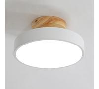 HZCVSG Mont Moderne en Bois Nordique Mount à Plafond plafonnier avec Une Nuance à Tambour dimmable 13W Iron Chandelier pour entrée Escalier Balconie Éclairage de Couloir 9 Pouces près des