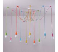 HZCVSG Multicolor Industrial Pendant Lamp for Living Room Bedroom Bar Hotel Chain Pack of 10 - Adjustable Cable