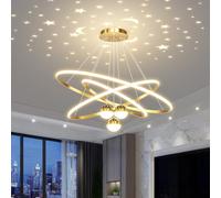 HZCVSG Pendant Lamp with Remote Control Dimmable Chandelier for Dining Room, Office and Kitchens - Noir 40+60cm