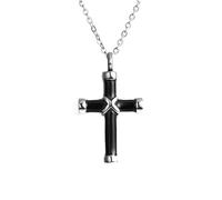 HZCVSG Produits Filles 925 Urn Silver Cross Femmes à Double crème transversale Qui Maintiennent des d'êtres Chers, Collier Transversal Colliers d'urne Cendres pour Hommes