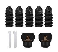 HzdaDeve A1/A1 Mini/Kobra 3 Max Buses en acier trempé à haut débit résistant à l'usure avec coque en silicone supplémentaire Clé à chaussette Outil Hotend Tête d'imprimante extrudeuse pour imprimante