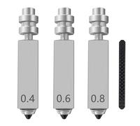 HzdaDeve Lot de 3 buses en acier trempé intégrées 0,4 mm, 0,6 mm, 0,8 mm, pour imprimante 3D Kobra X Combo Quick Swap High Speed Throat Tube Buses Tête d'impression Hot End pour imprimante 3D Anycubic