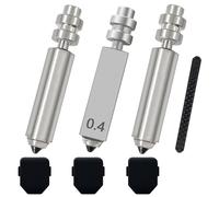 HzdaDeve Lot de 3 buses en acier trempé intégrées de 0,4 mm et couvercle en silicone 3PK pour Kobra X Combo Quick-Swap High Flow High Speed Throat Tube Buses Tête d'impression Kit extrudeuse Hot End