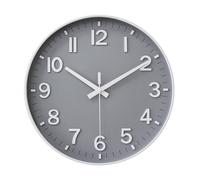 HZDHCLH Horloge murale silencieuse de 25 cm sans tic-tac avec chiffres arabes pour bureau, salle de classe, maison, salon, chambre à coucher (gris, 25 cm)