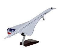 HZDJS 1: 125 Concorde Modèle Air France Concorde Passenger Aircraft Modèle 19.7 "Aviation Française Concorde Modèle Aircraft Die-Met Metal Simulation Finie Product Collection Gift,with Lights